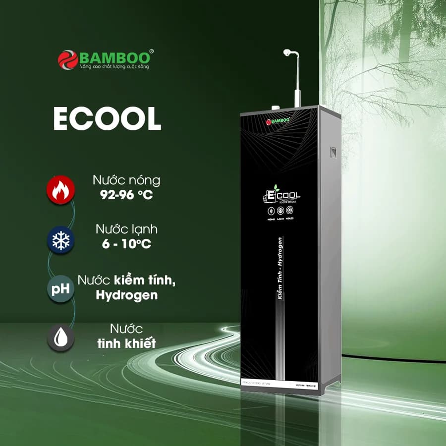 Máy lọc nước RO Bamboo 1 vòi 4 chức năng kiềm - nóng - lạnh - tinh khiết