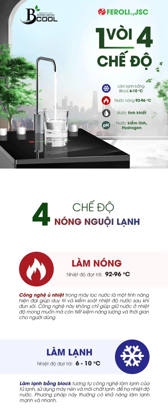 Máy lọc nước RO nóng, lạnh, kiềm, tinh khiết Feroli.,jsc Bcool - ảnh 5