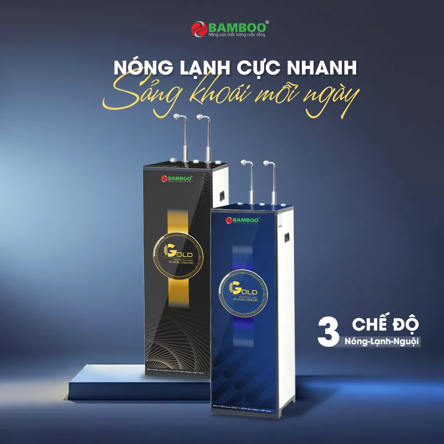 Máy lọc nước RO Bamboo Gold, có chức năng nóng - lạnh - nguội - ảnh 4