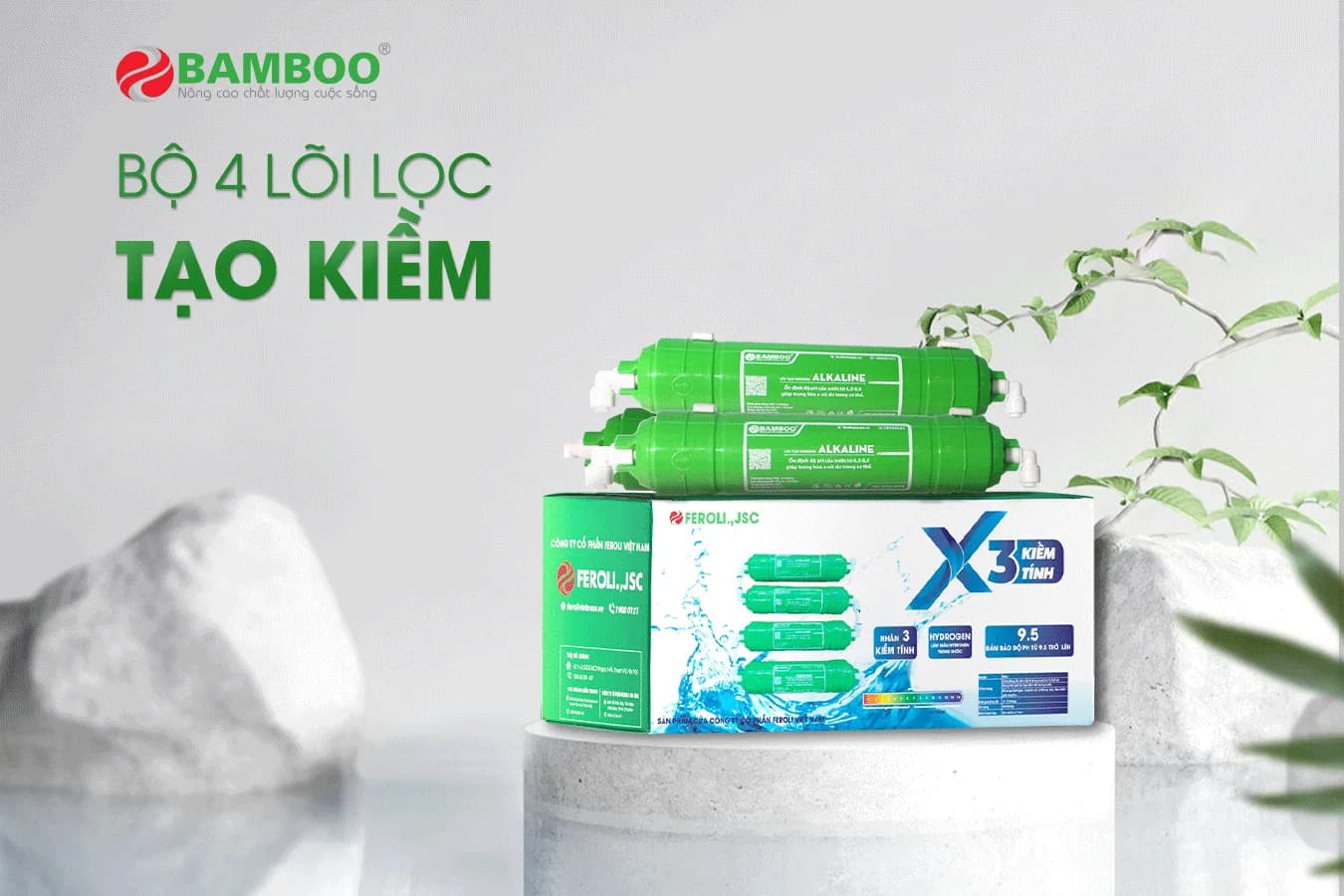 Bộ 4 lõi lọc tạo kiềm Bamboo - ảnh 3