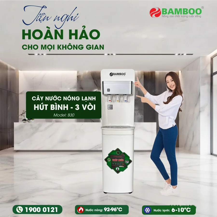 Cây nóng lạnh 3 vòi hút bình Bamboo - ảnh 4