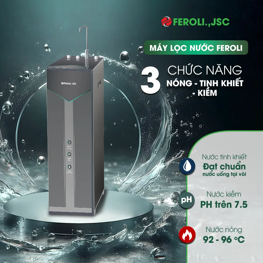 Máy lọc nước RO Feroli.,jsc 3 chế độ nóng - kiềm - tinh khiết
