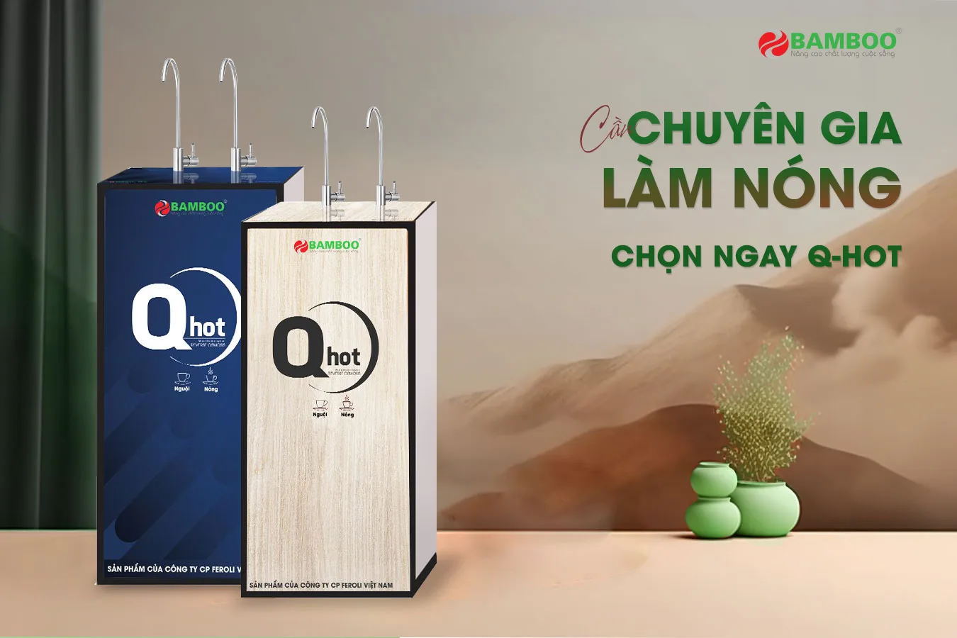 Máy lọc nước RO Bamboo Q-hot, có chức năng nóng - nguội