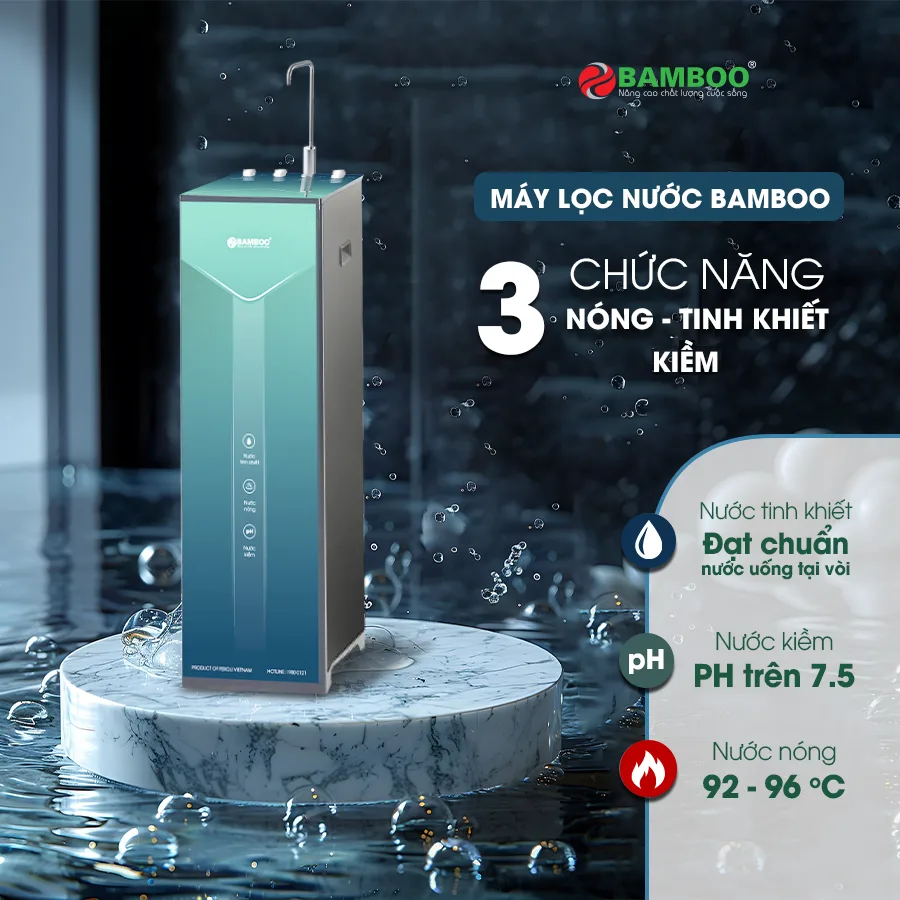 Máy lọc nước RO Bamboo 3 chế độ nóng - kiềm - tinh khiết