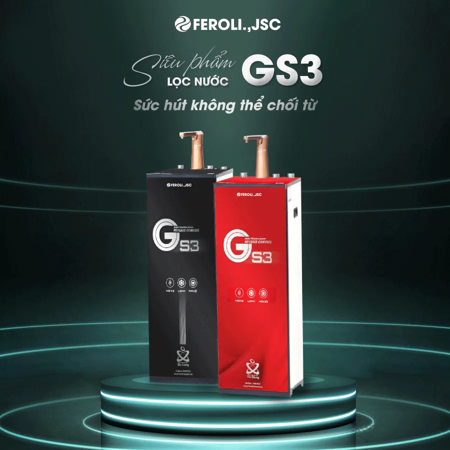 Máy lọc nước RO nóng lạnh nguội Feroli.,jsc GS3