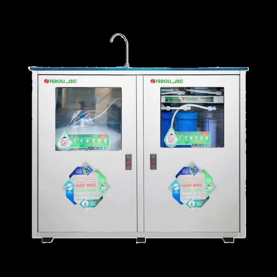 Máy lọc nước RO bán công nghiệp 100L/H - có vỏ tủ