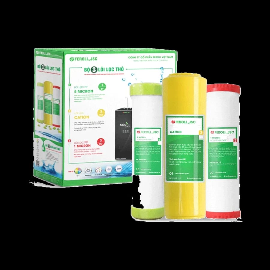 Bộ 3 lõi lọc thô 1,2,3 (chuyên dụng cho nguồn nước cứng)