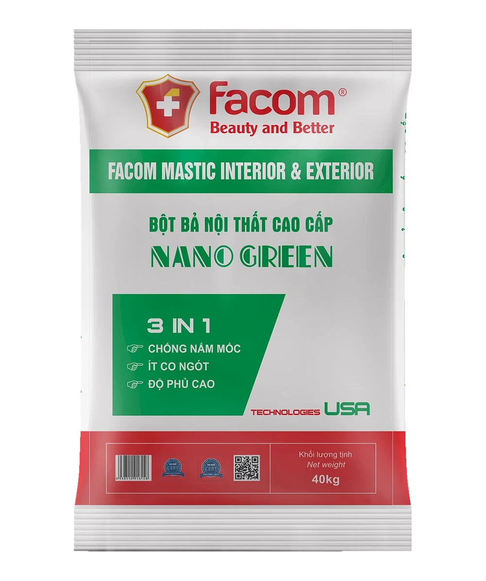 Bột Bả Nội Thất Cao Cấp NANO GREEN