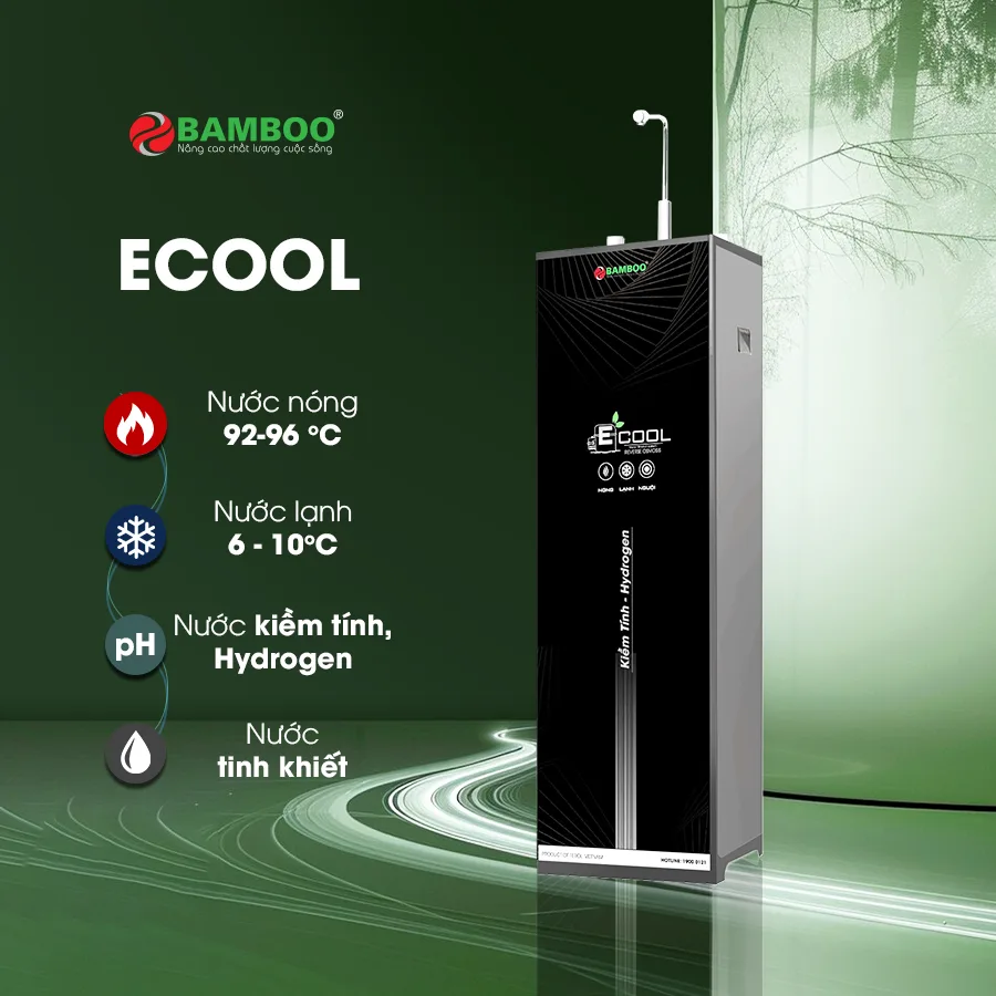 Máy lọc nước RO Bamboo 1 vòi 4 chức năng kiềm - nóng - lạnh - tinh khiết