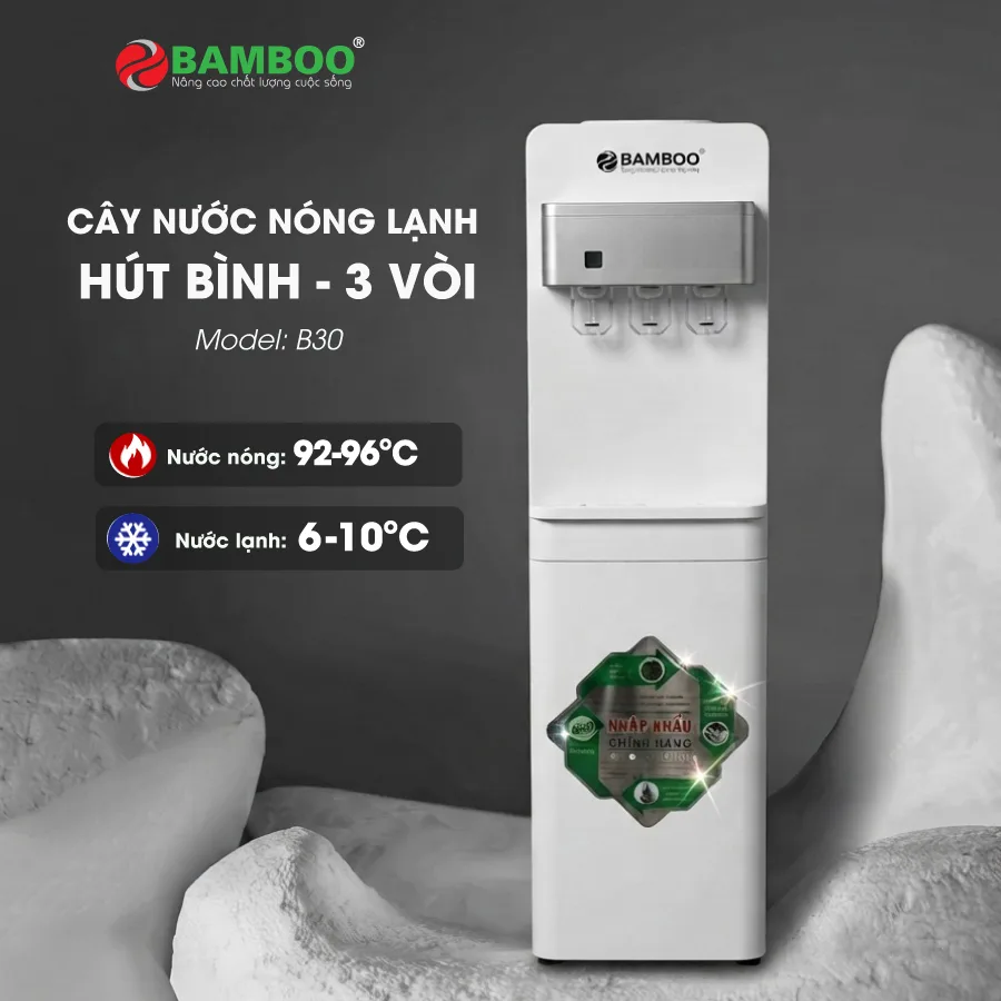Cây nóng lạnh 3 vòi hút bình Bamboo