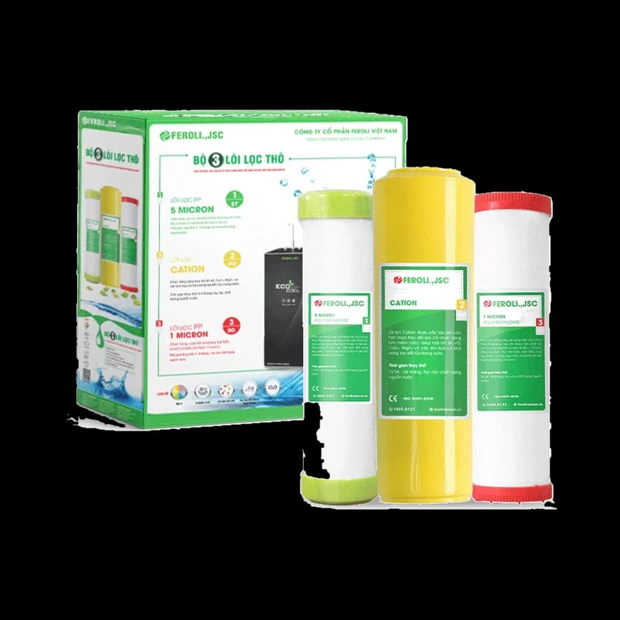 Bộ 3 lõi lọc thô 1,2,3 (chuyên dụng cho nguồn nước cứng)